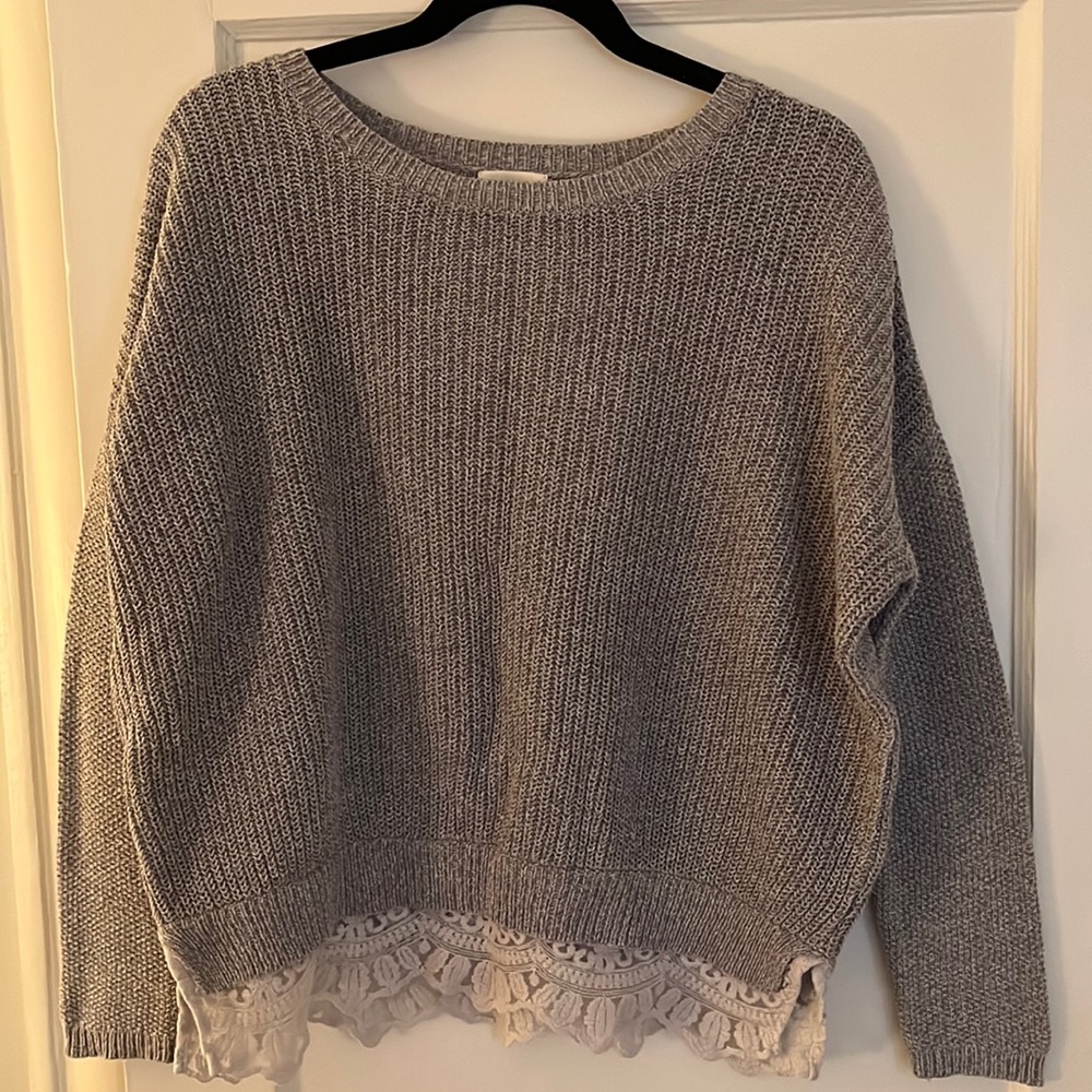 Urban outfitters pins and needles lace trim sweater - xs